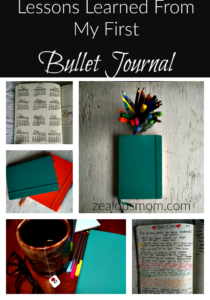 Lessons Learned From My 1st Bullet Journal #bulletjournal - Zealous Mom